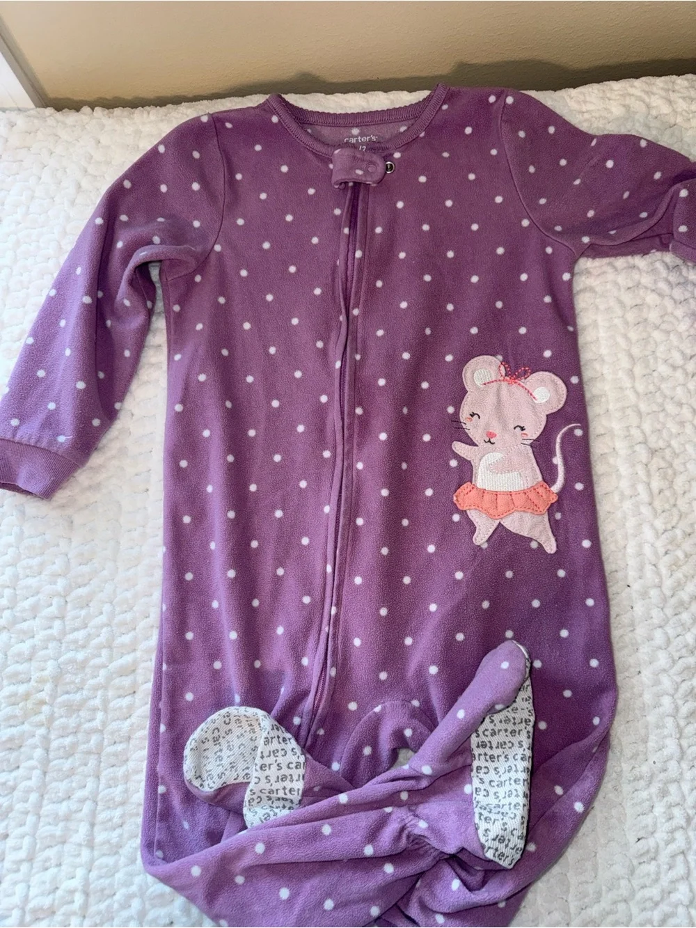Carter's Purple Polka Dot Sleep Sack & Blue Plaid Zip Pajama Set